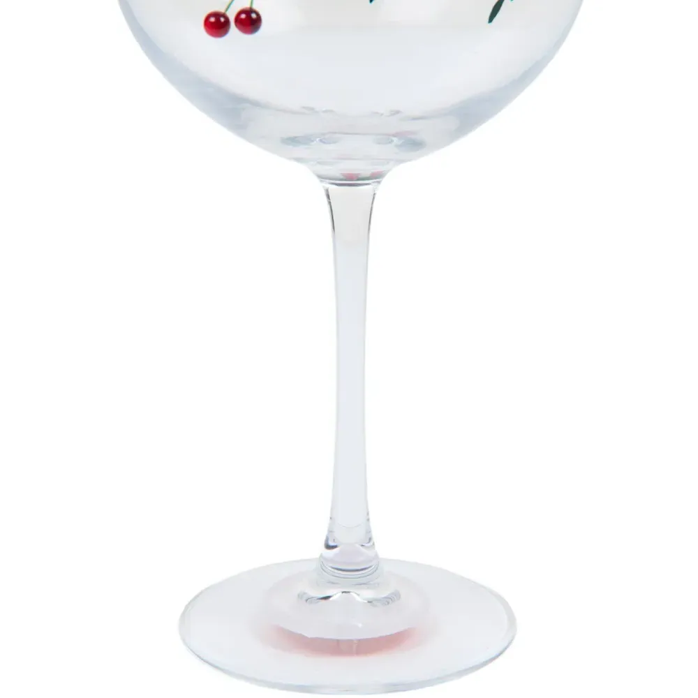 Gin Glass with Mistletoe Decoration - Clear
