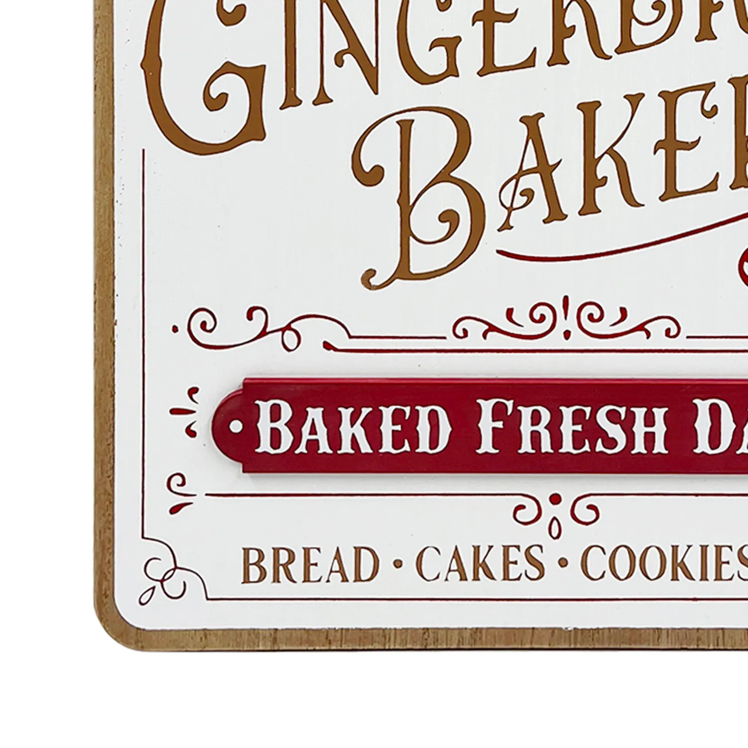 Gingerbread Bakery Plaque - White