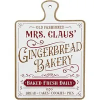 Gingerbread Bakery Plaque - White