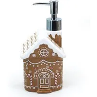 Gingerbread House Ceramic Soap Dispenser - Brown