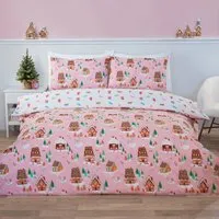 Gingerbread Lane King Size Duvet Set - Pink