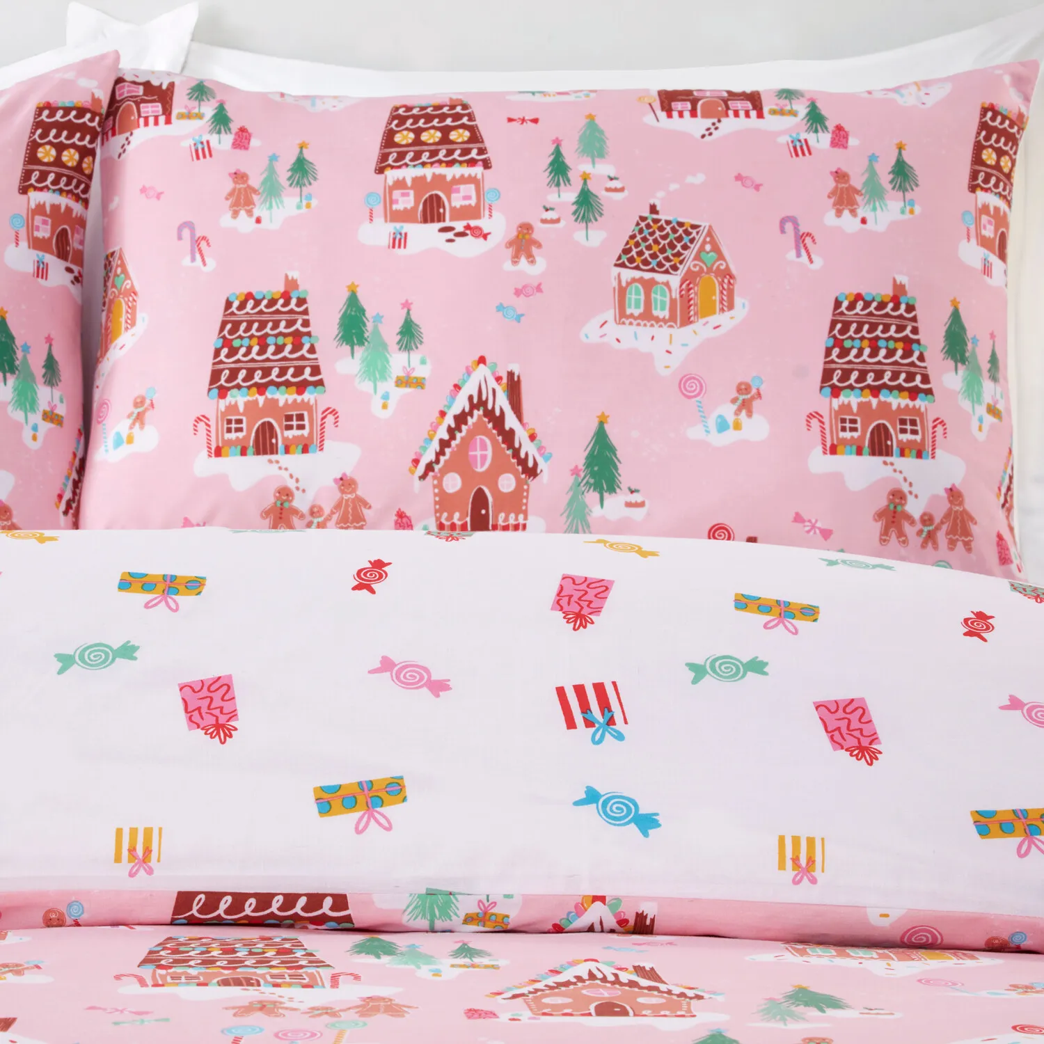 Gingerbread Lane Single Duvet Set - Pink