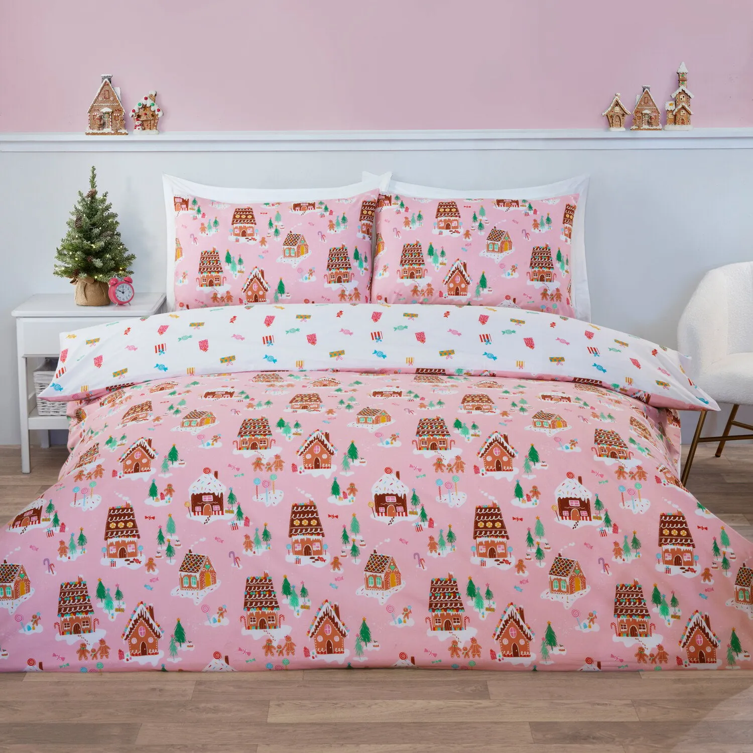 Gingerbread Lane Single Duvet Set - Pink image
