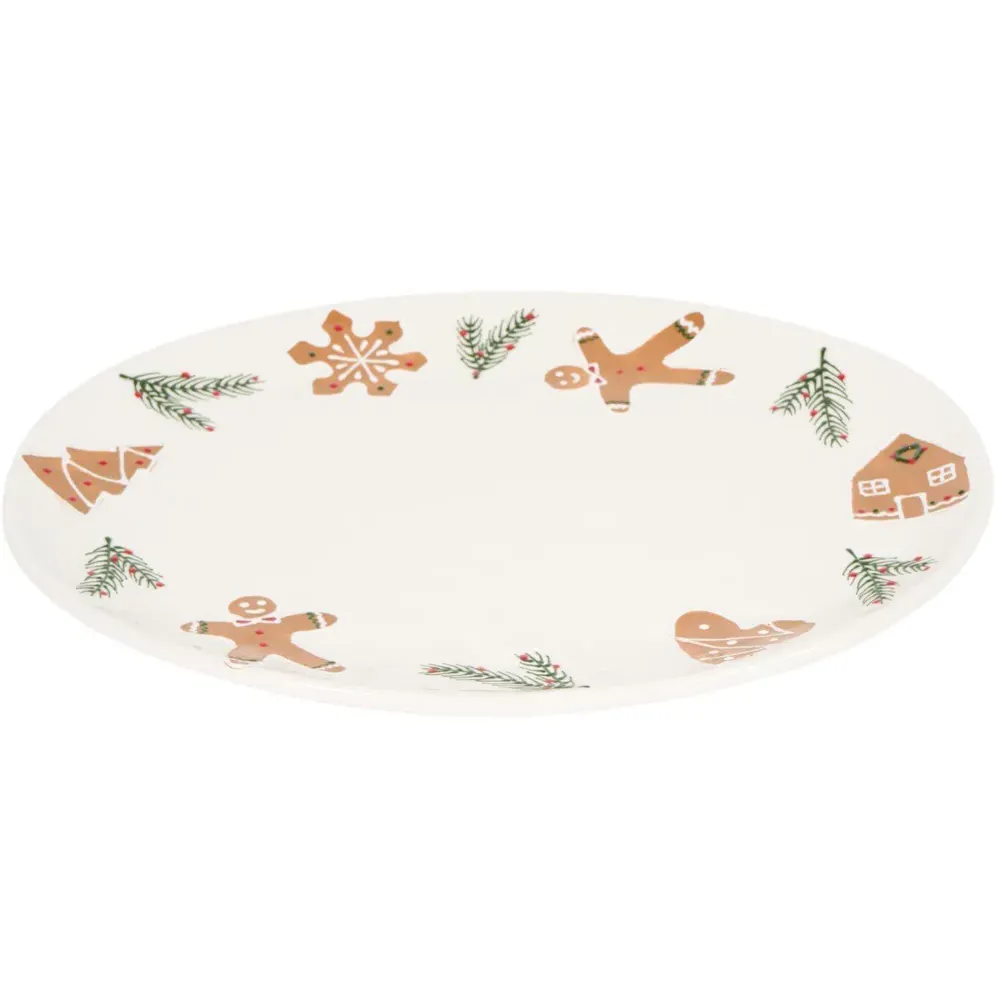 Gingerbread Serving Platter - White