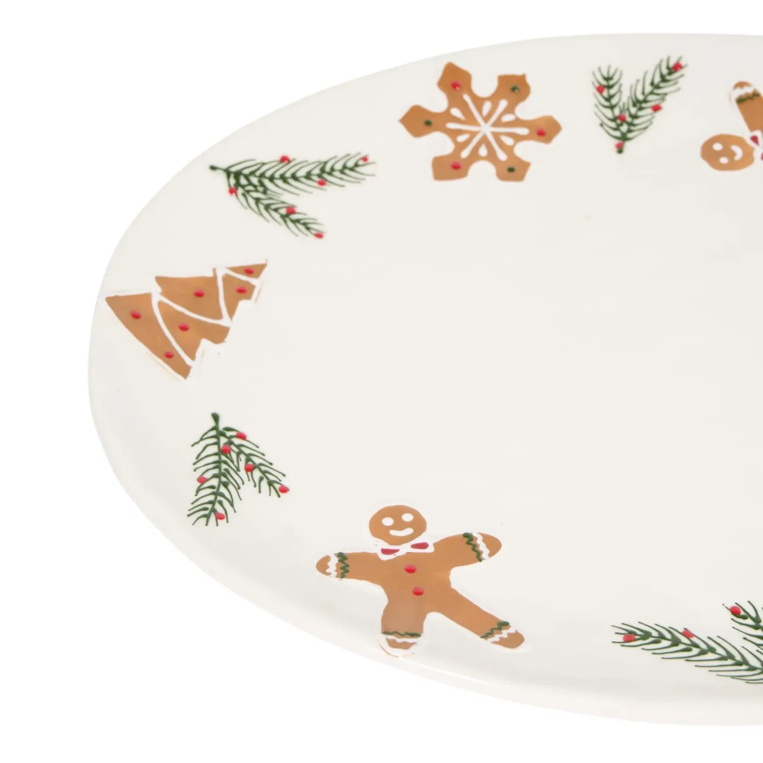 Gingerbread Serving Platter - White