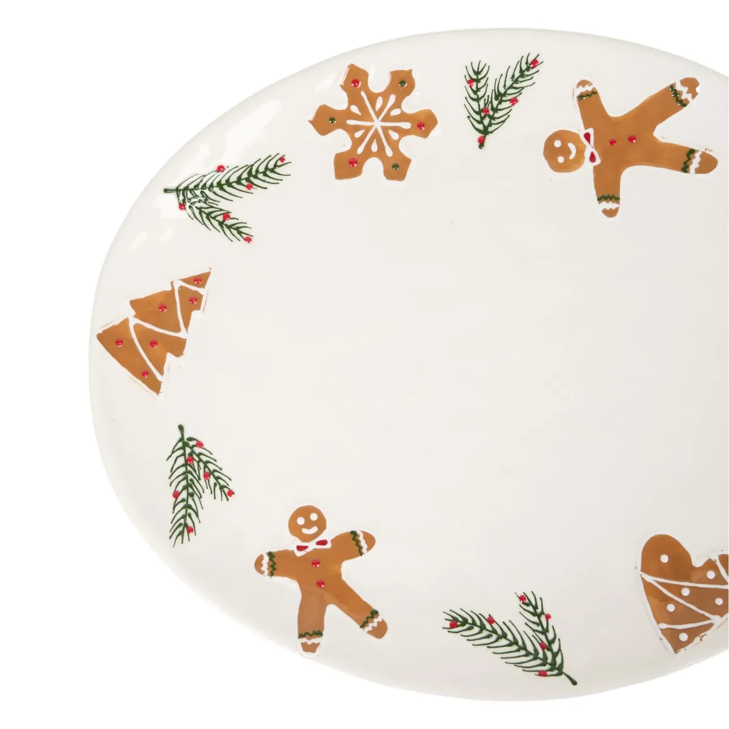 Gingerbread Serving Platter - White