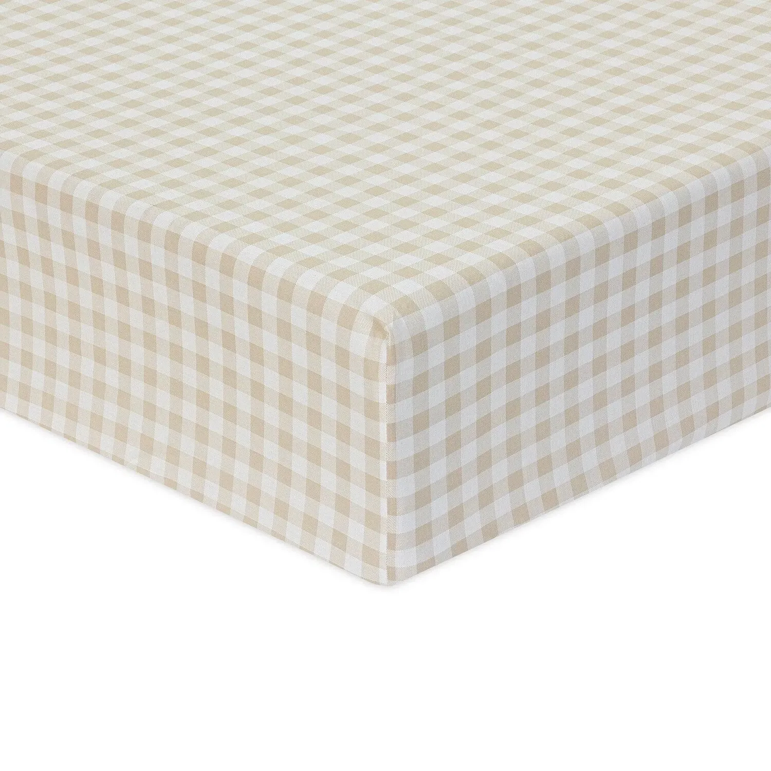 Gingham King Size Fitted Sheet - Natural
