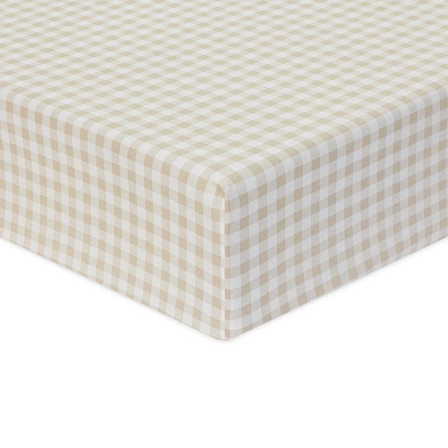 Gingham Super King Fitted Sheet - Natural