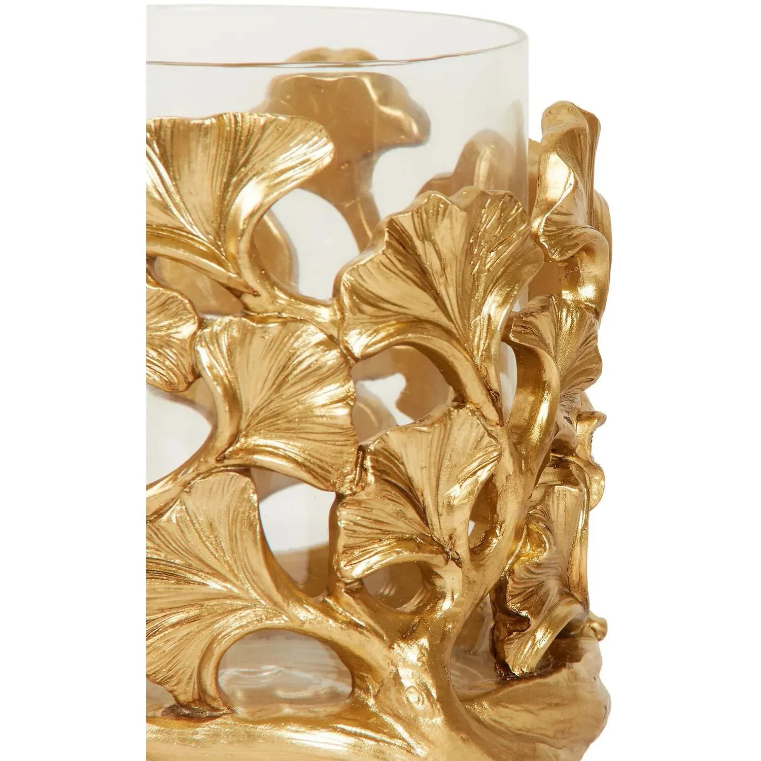 Ginko Leaf Candle Holder - Gold