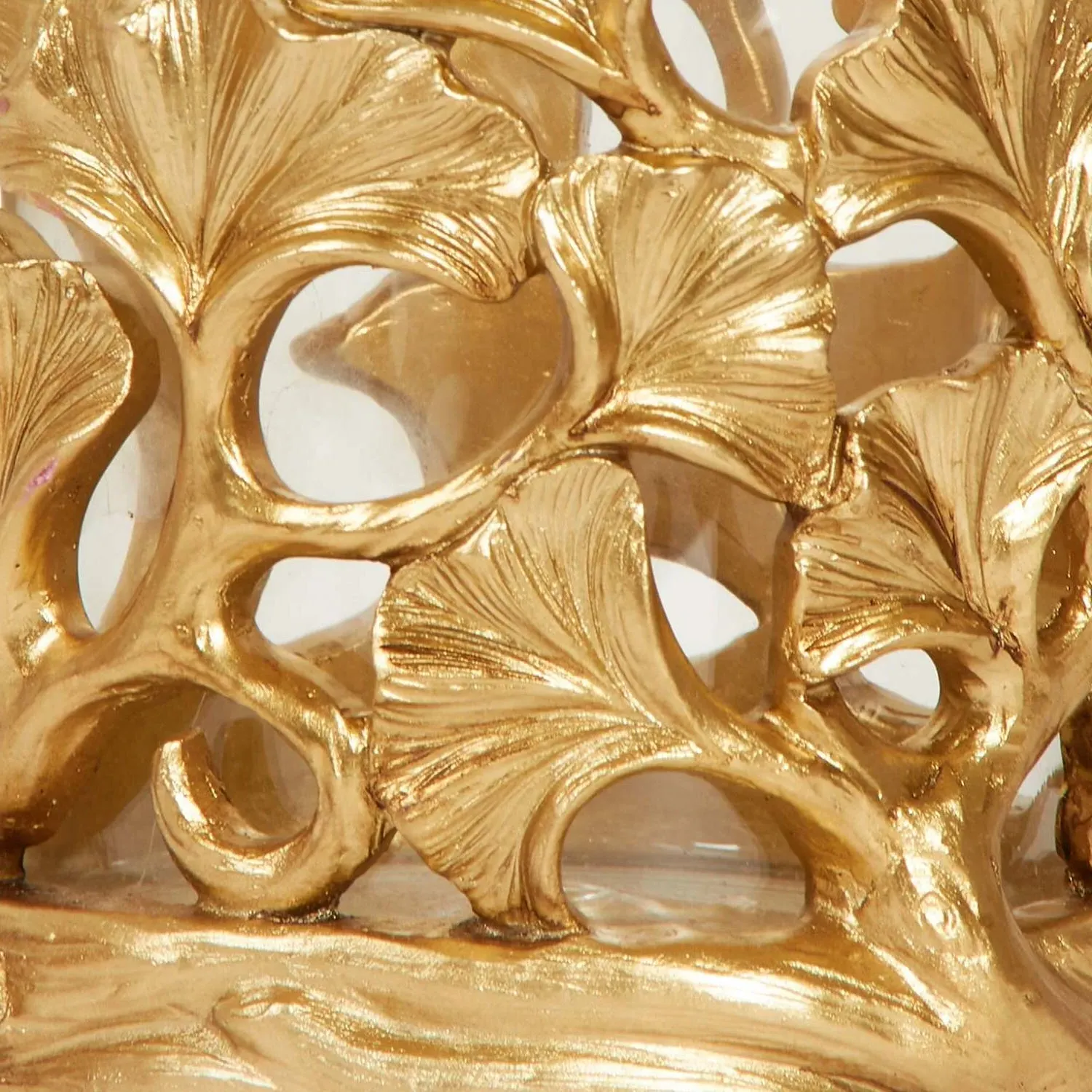 Ginko Leaf Candle Holder - Gold