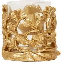 Ginko Leaf Candle Holder - Gold