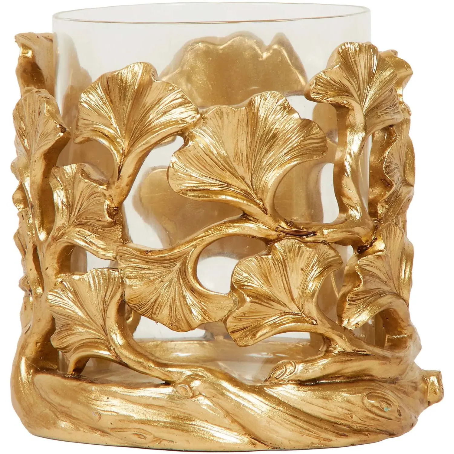 Ginko Leaf Candle Holder - Gold image
