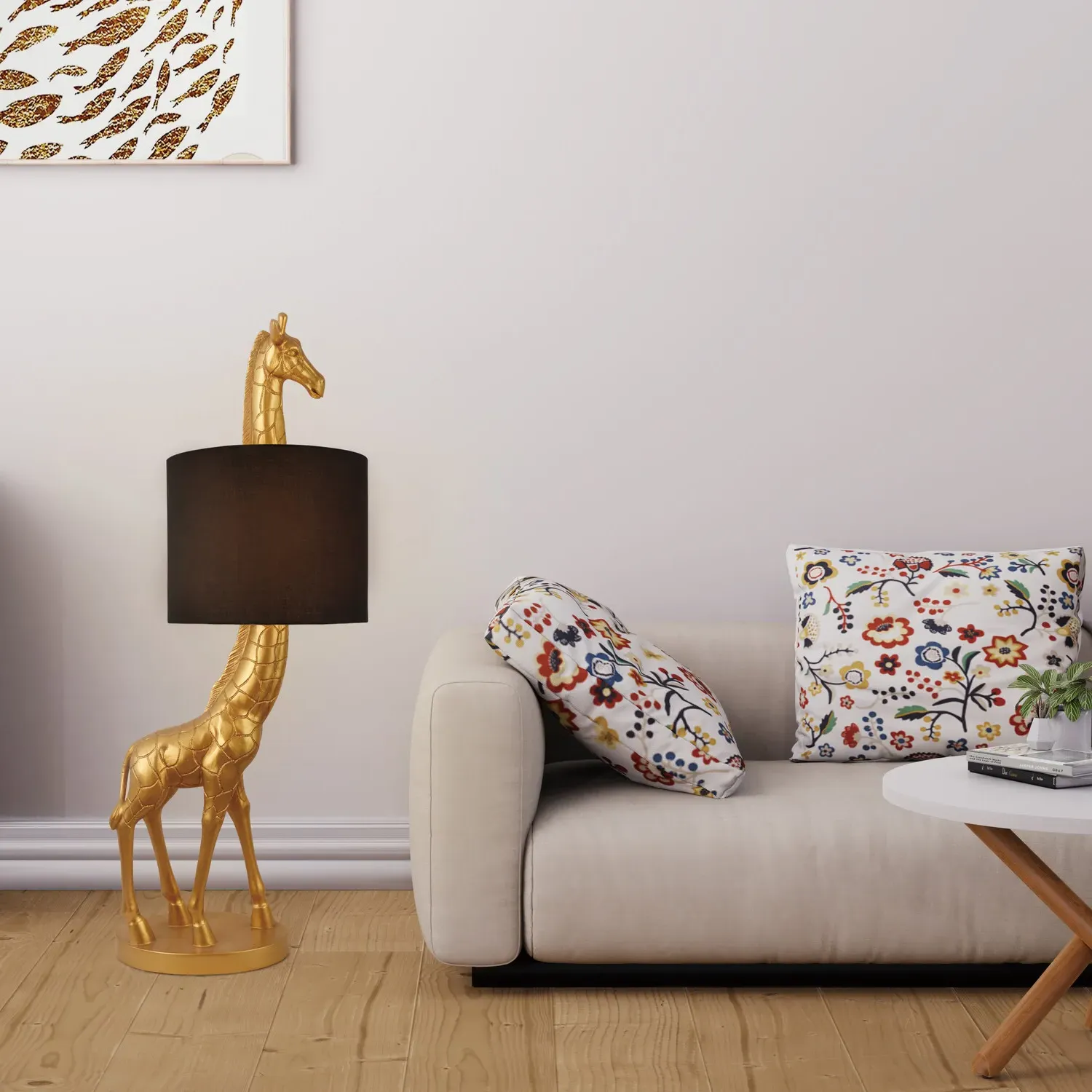 Giraffe Floor Lamp - Black, Gold