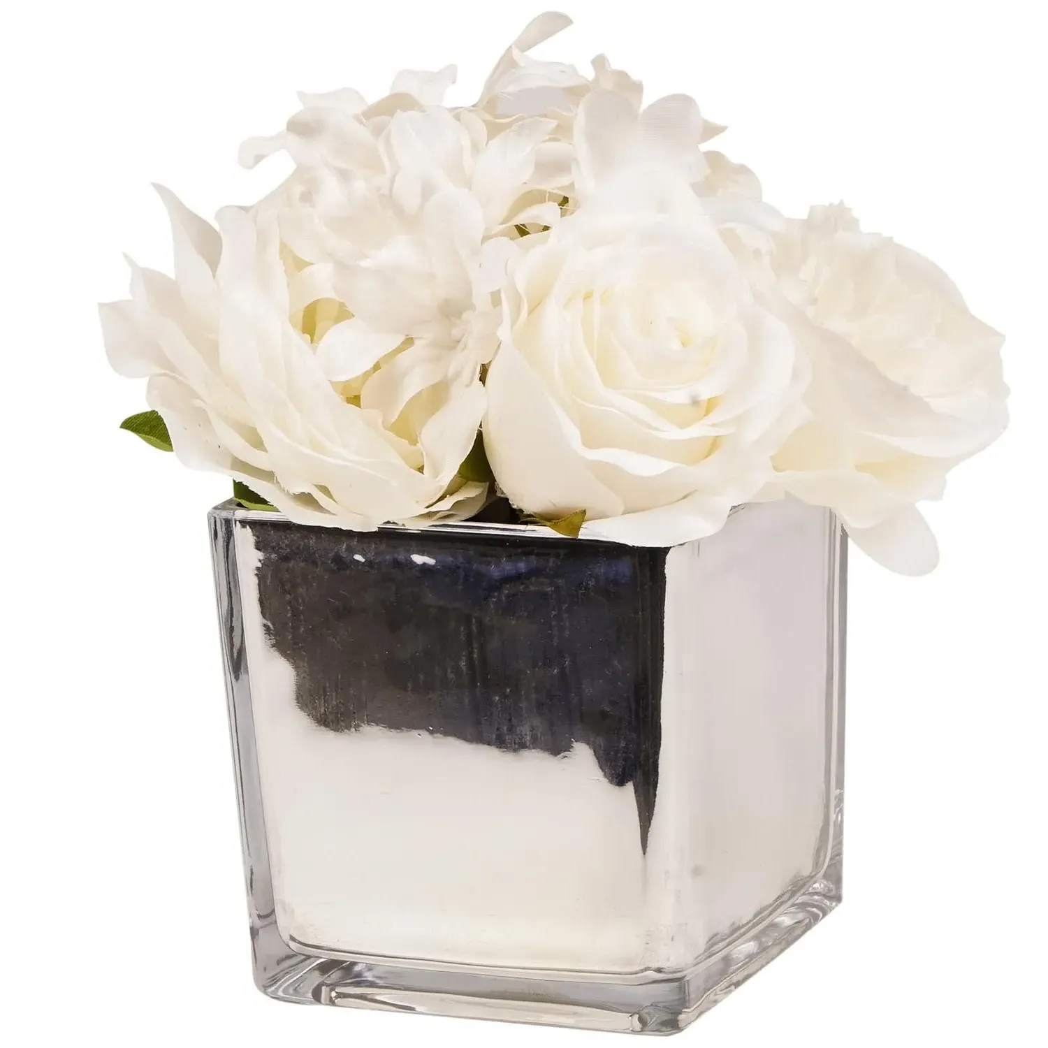 Glamour Cube Floral Arrangement - White image
