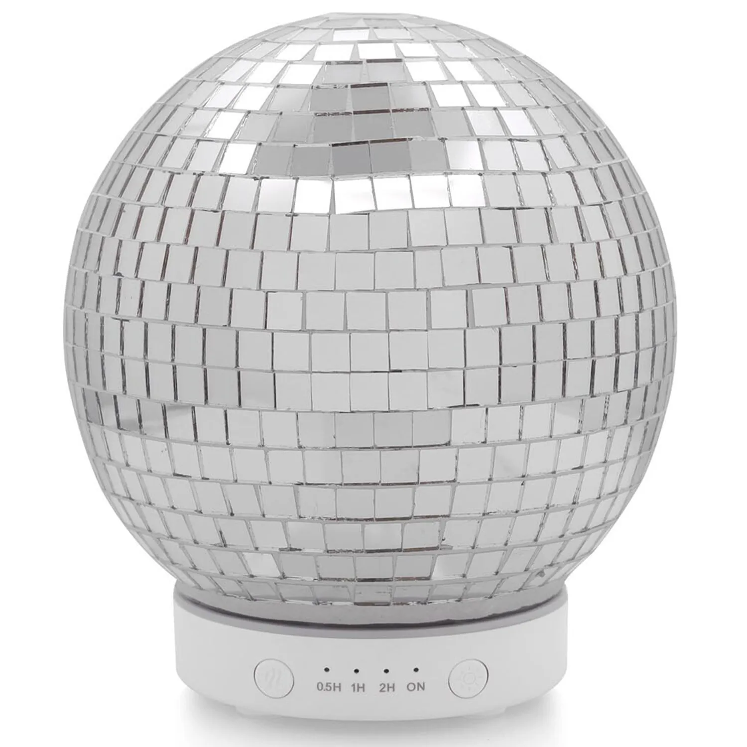 Glass Disco Ball Diffuser with LED - Silver