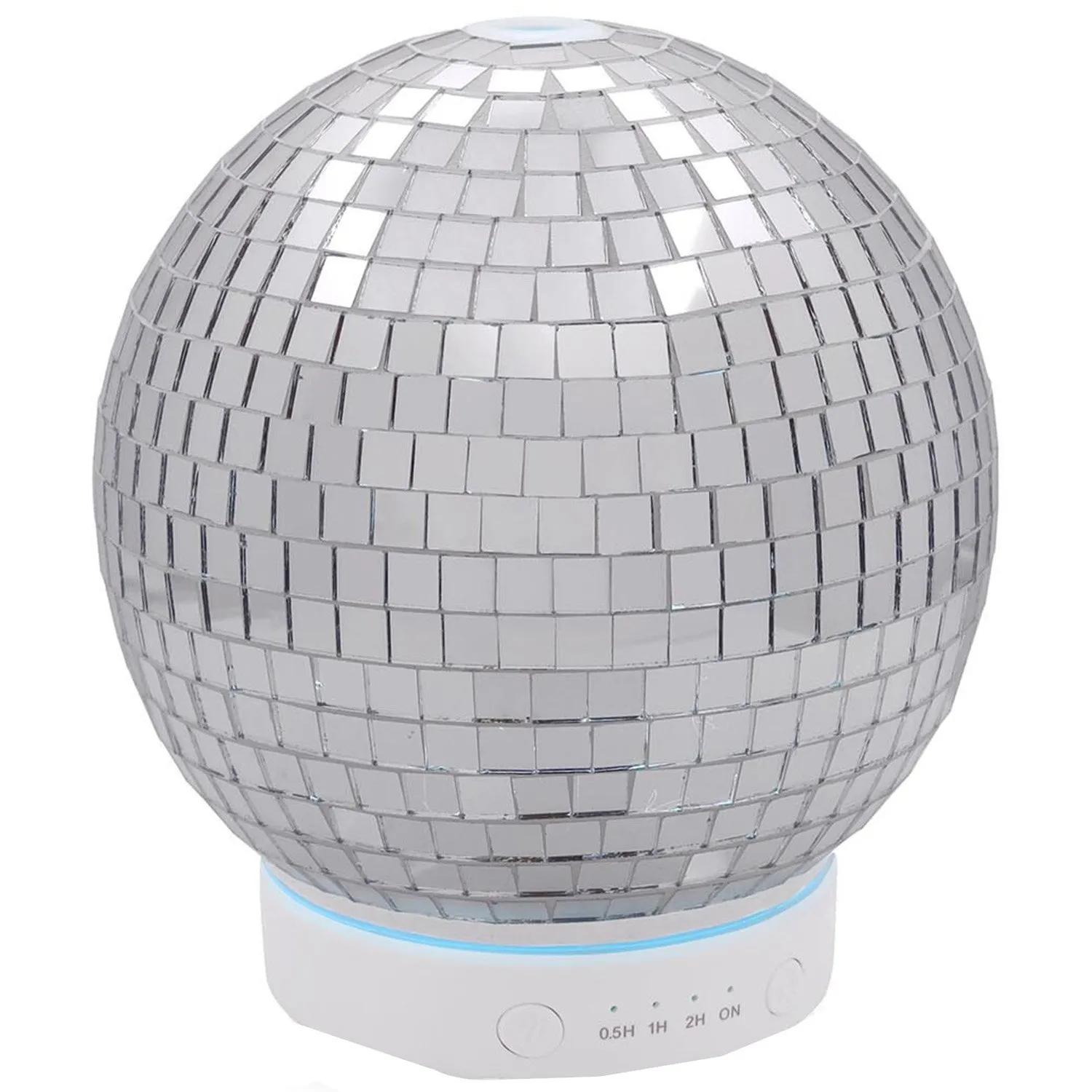 Glass Disco Ball Diffuser with LED - Silver