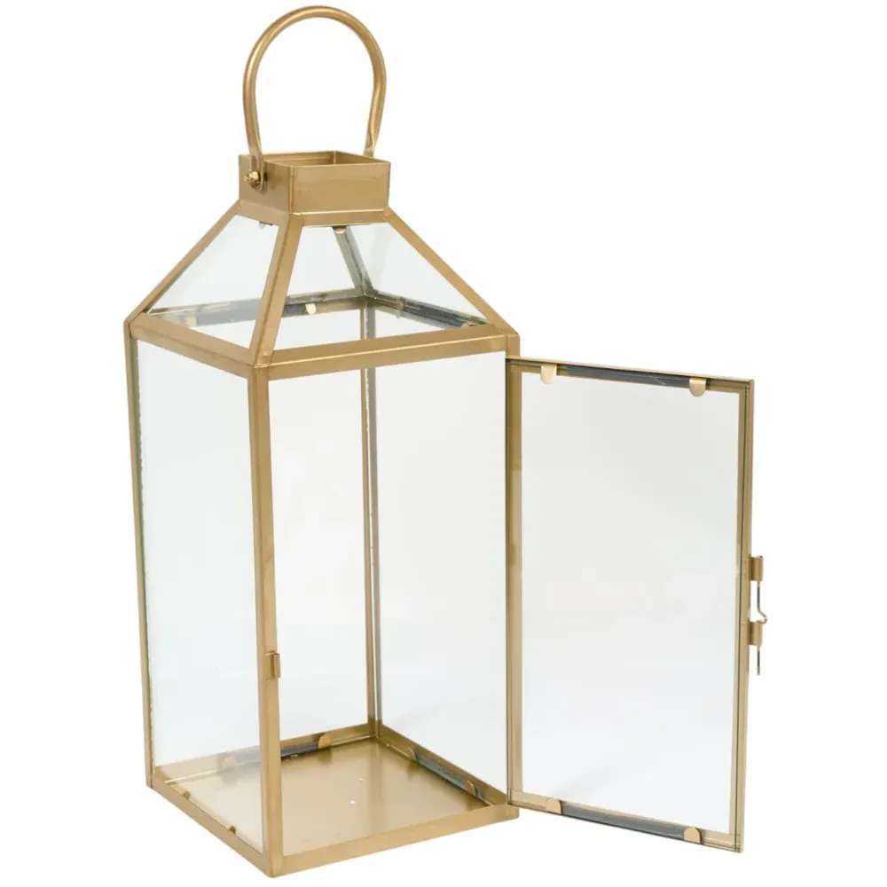 Glass Lantern - Gold