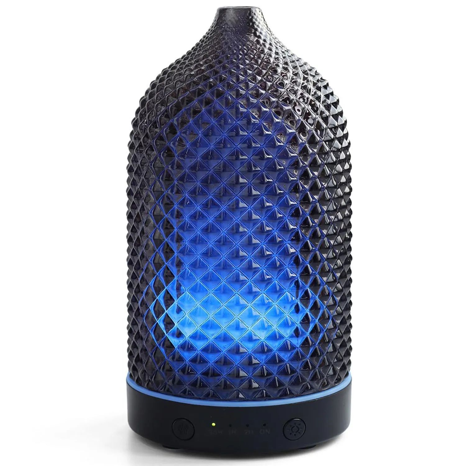 Glass Oil Diffuser with LED Lights - Black