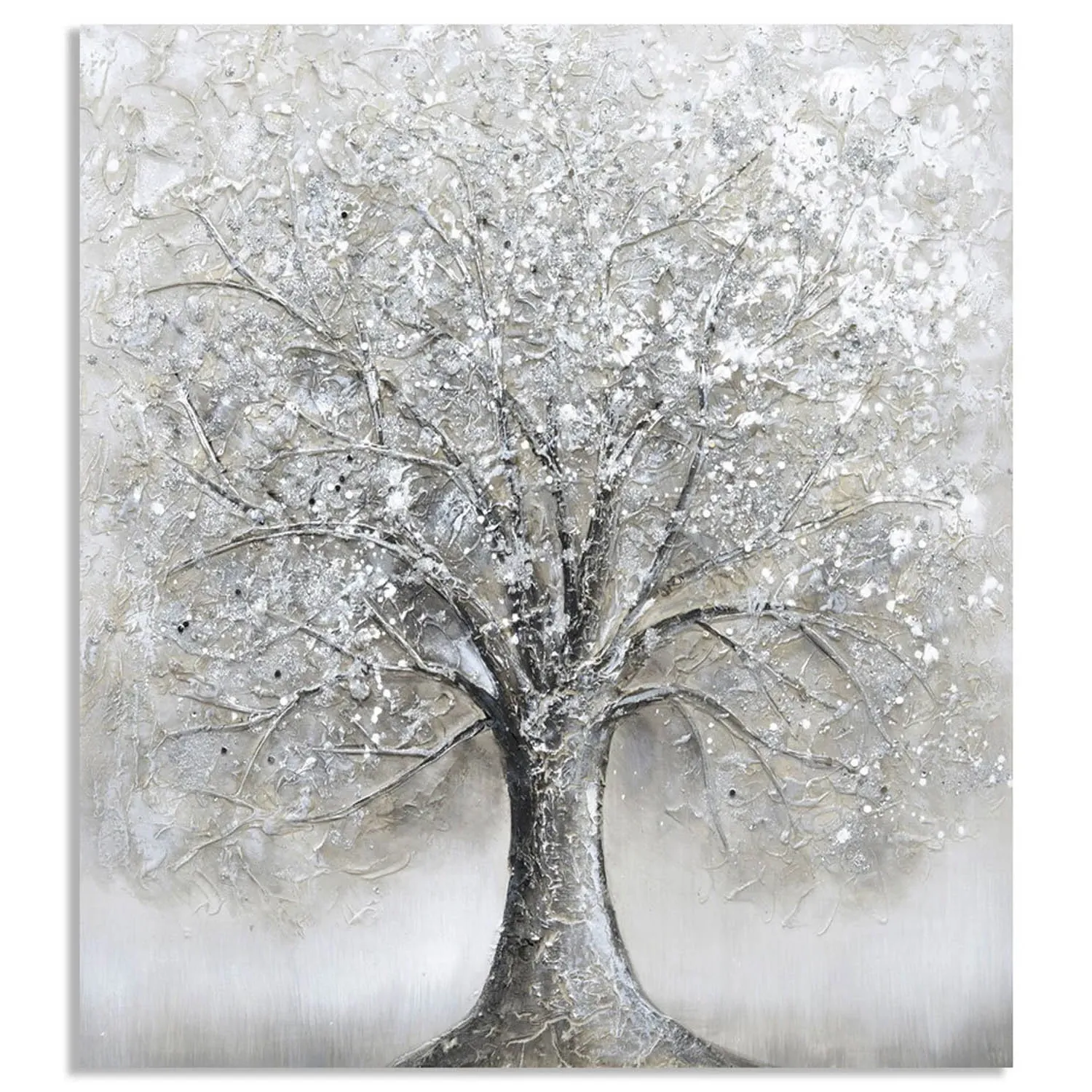 Glitter Detail Tree Scene Canvas Wall Art