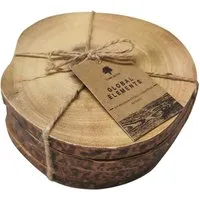 Global Elements 4 Pack Wood Effect Coasters