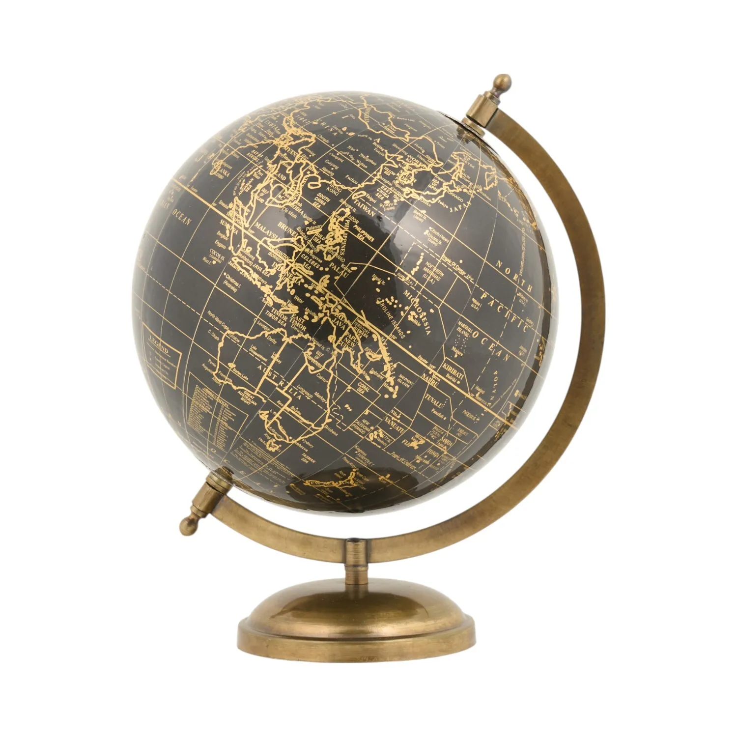 Globe on Stand - Black, Gold