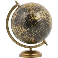Globe on Stand - Black, Gold
