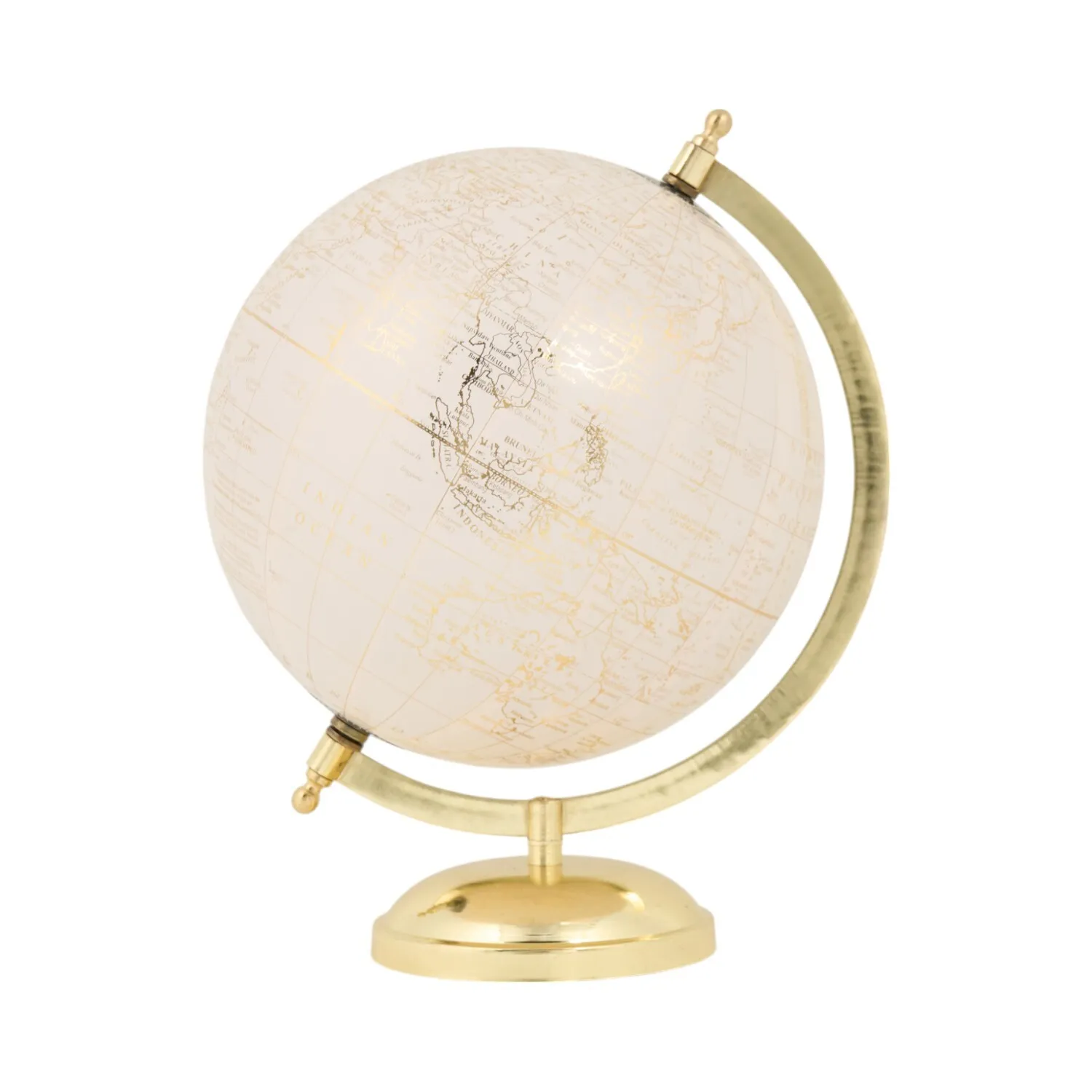 Globe on Stand - Cream, Gold