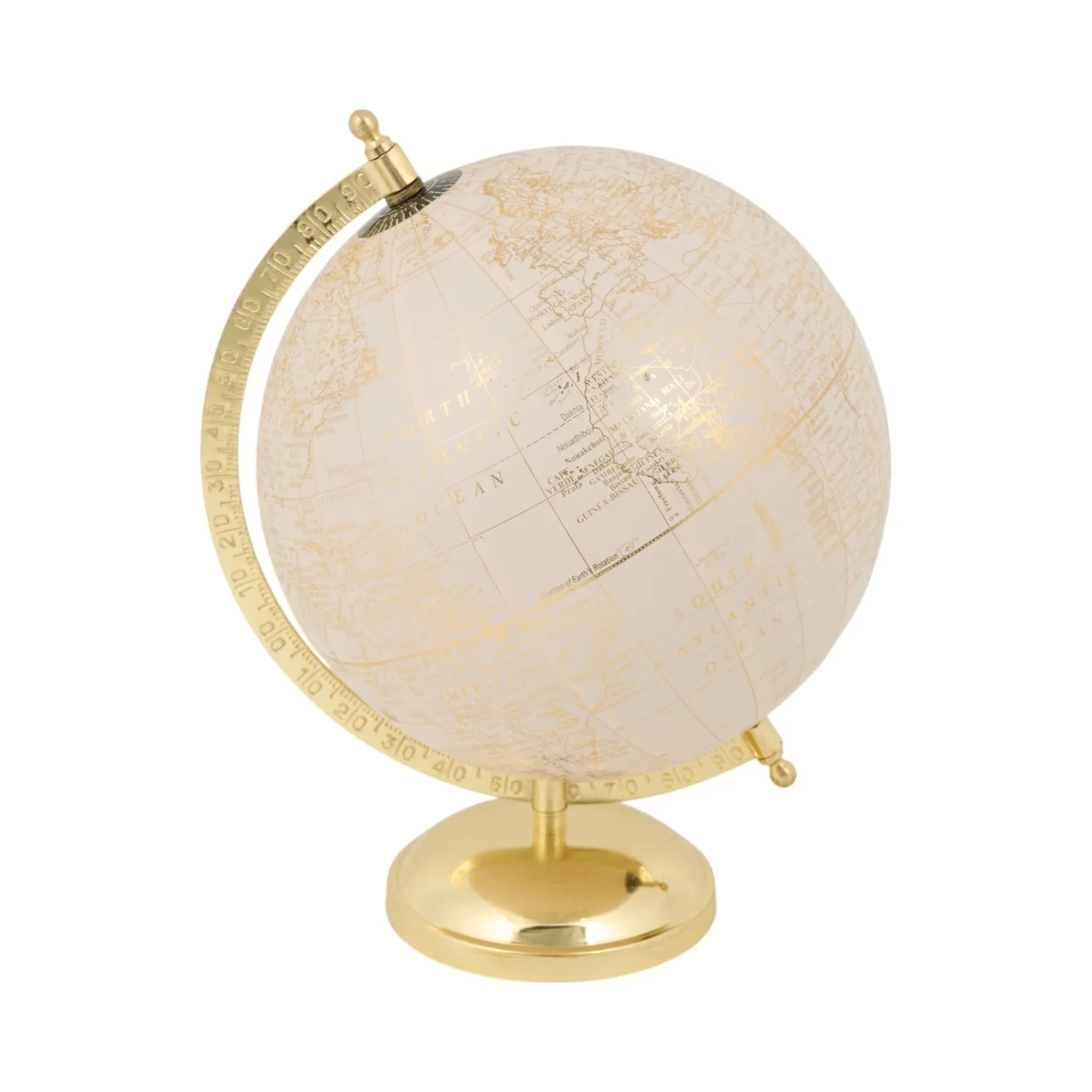 Globe on Stand - Cream, Gold