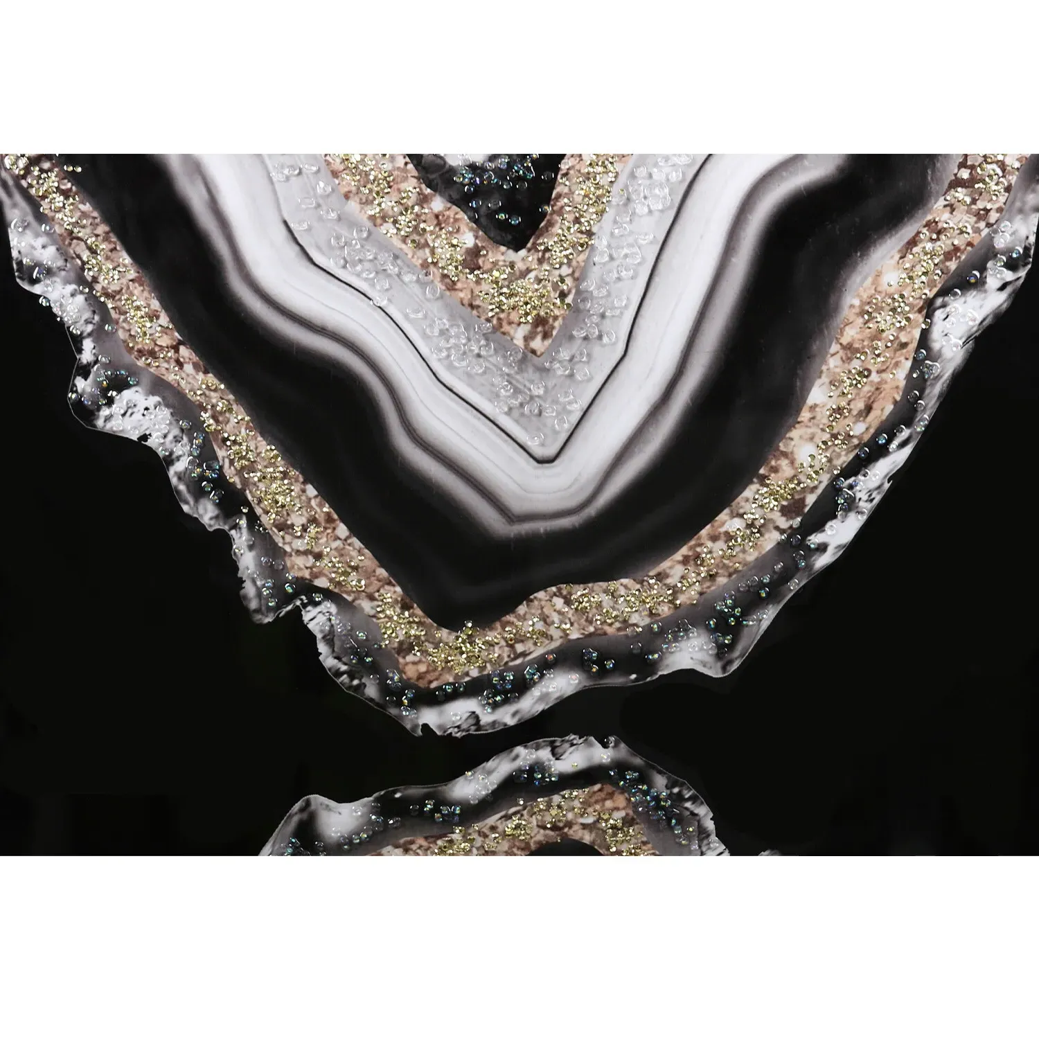 Gold Adorned Geode Framed Wall Art 60x80cm - Black