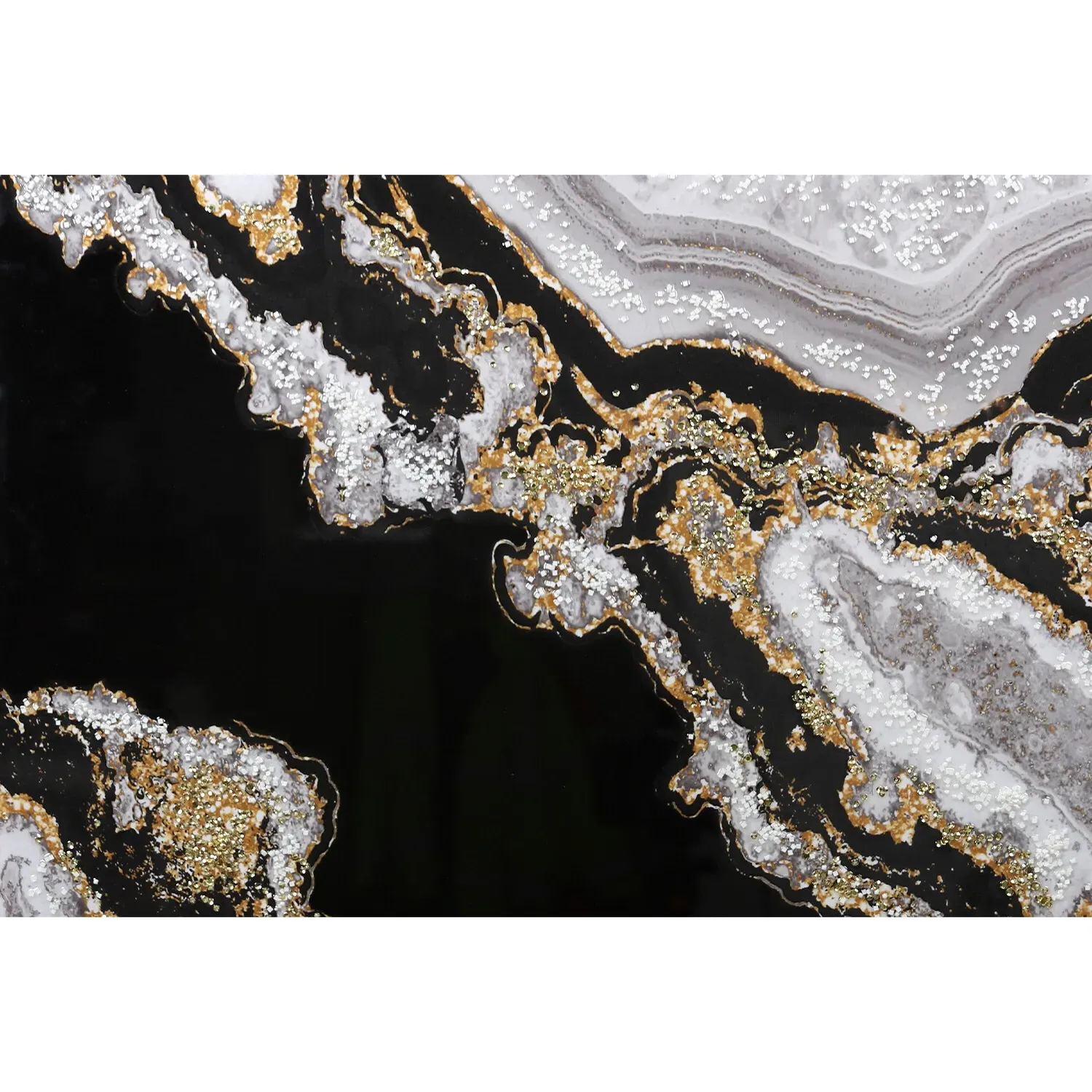 Gold Adorned Geode Framed Wall Art 60x80cm - Black