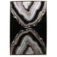Gold Adorned Geode Framed Wall Art 60x80cm - Black