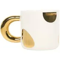 Gold Decal Mug with Metallic Handle - White