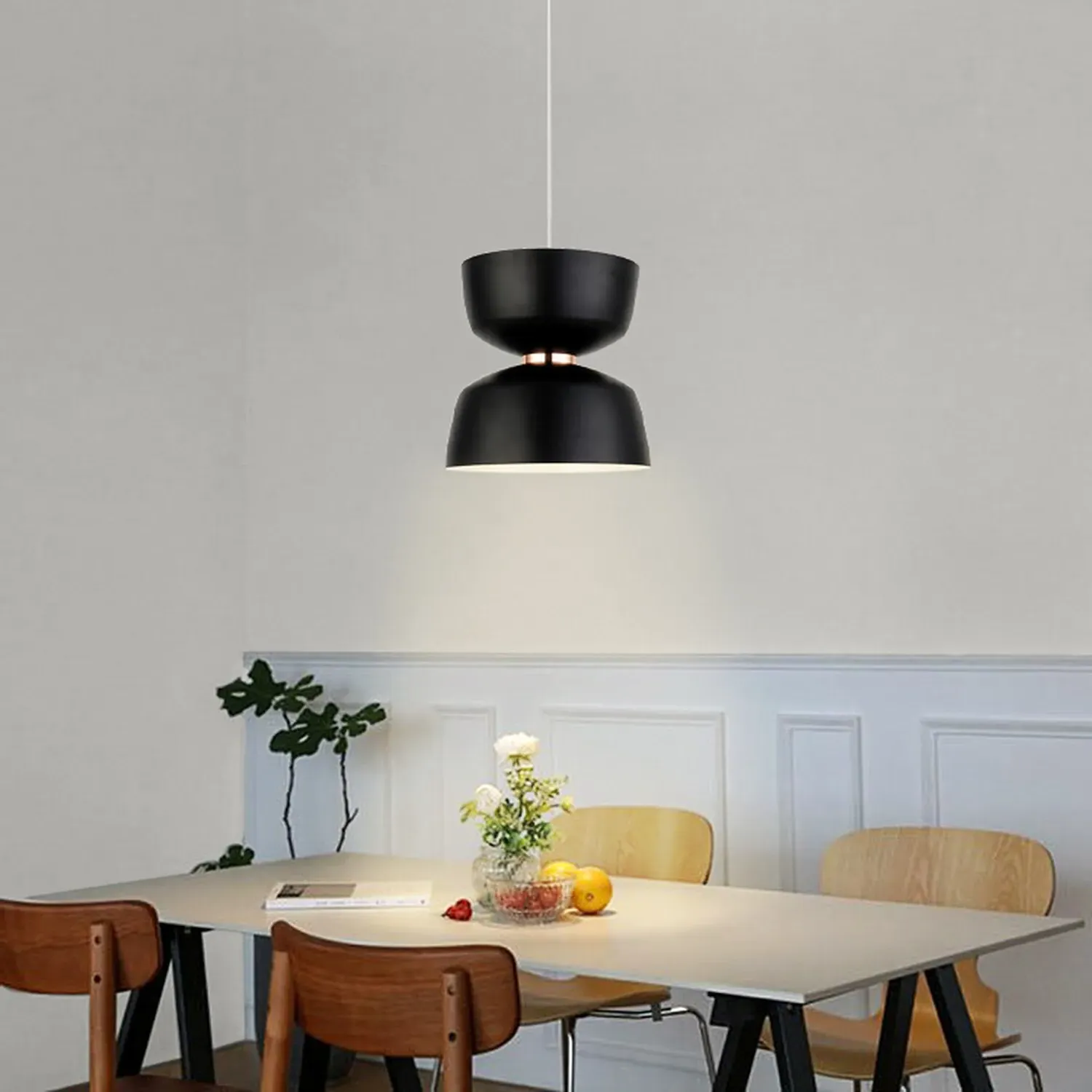 Gold Easy Fit Pendant - Black