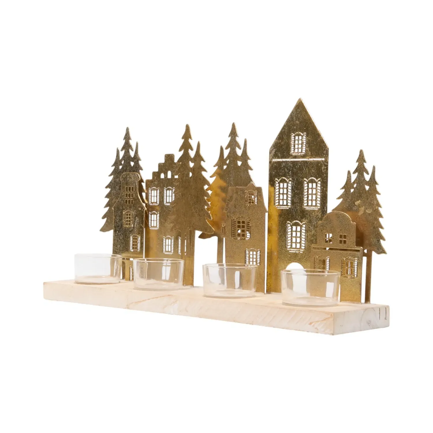 Gold Forest Tealight Holder - Gold