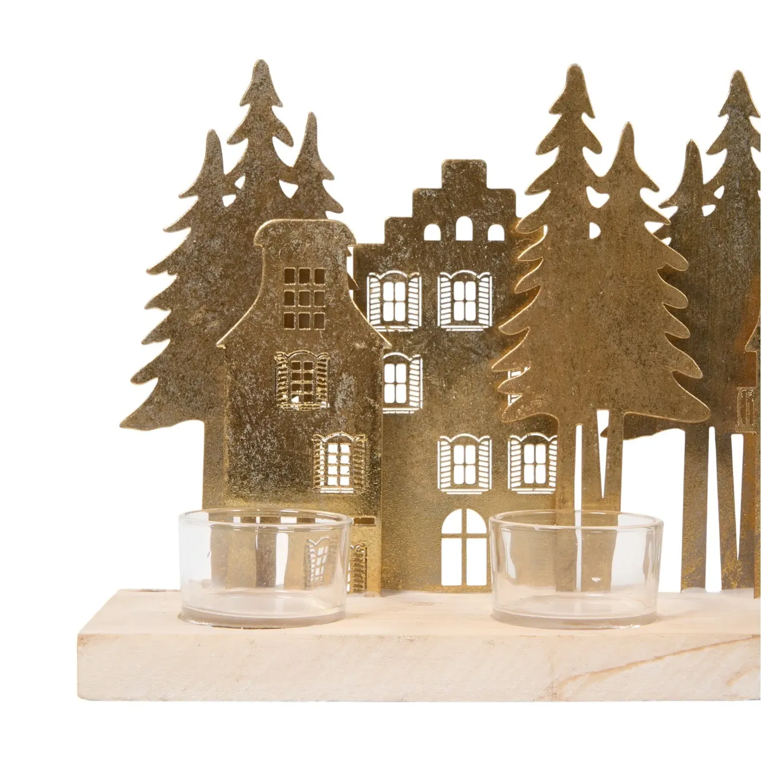 Gold Forest Tealight Holder - Gold