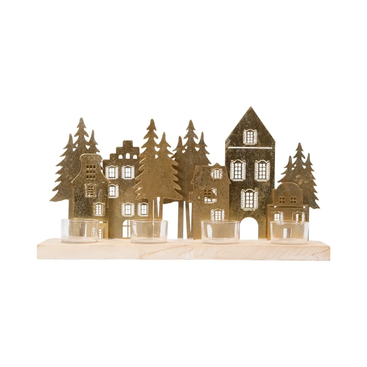 Gold Forest Tealight Holder - Gold