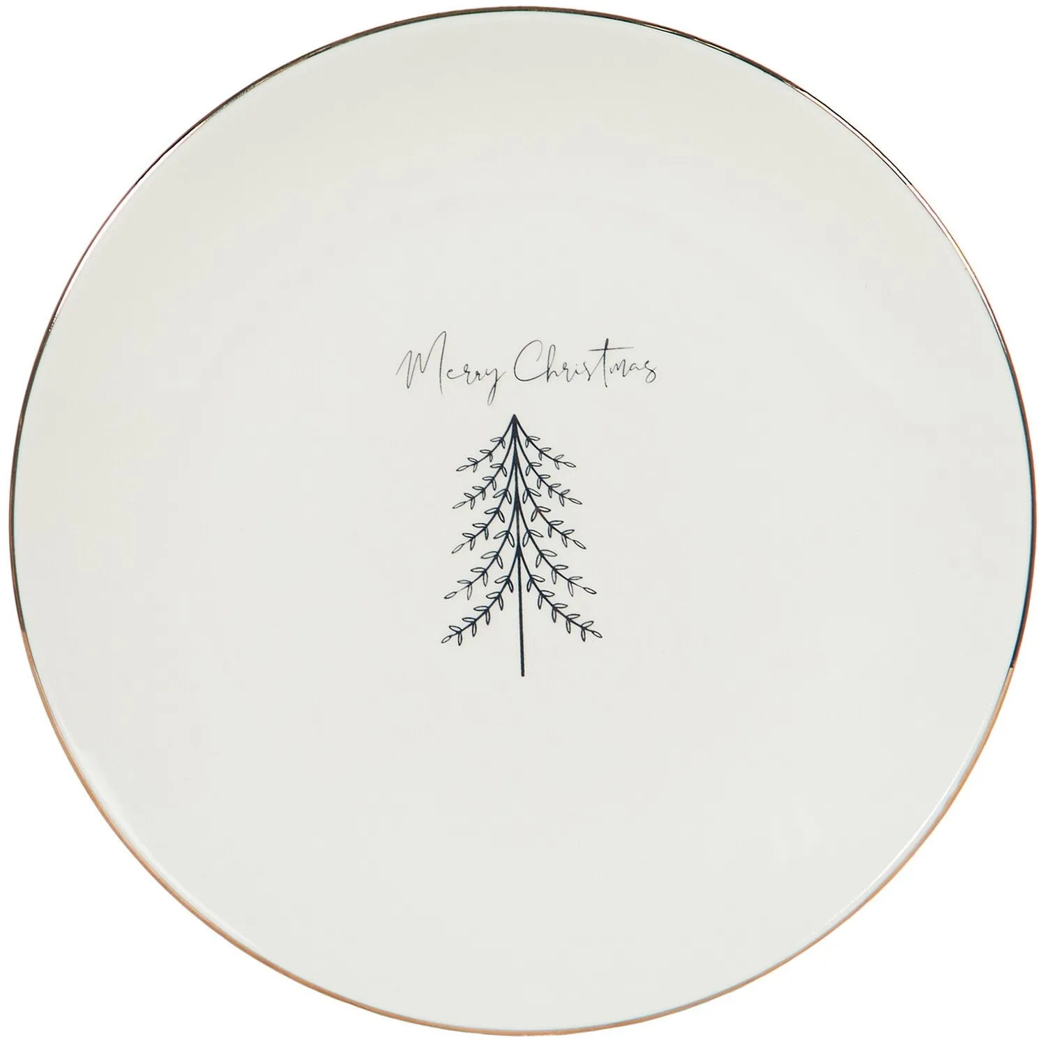 Gold Pine 7.5 inch Side Plate - Cream, Porcelain image