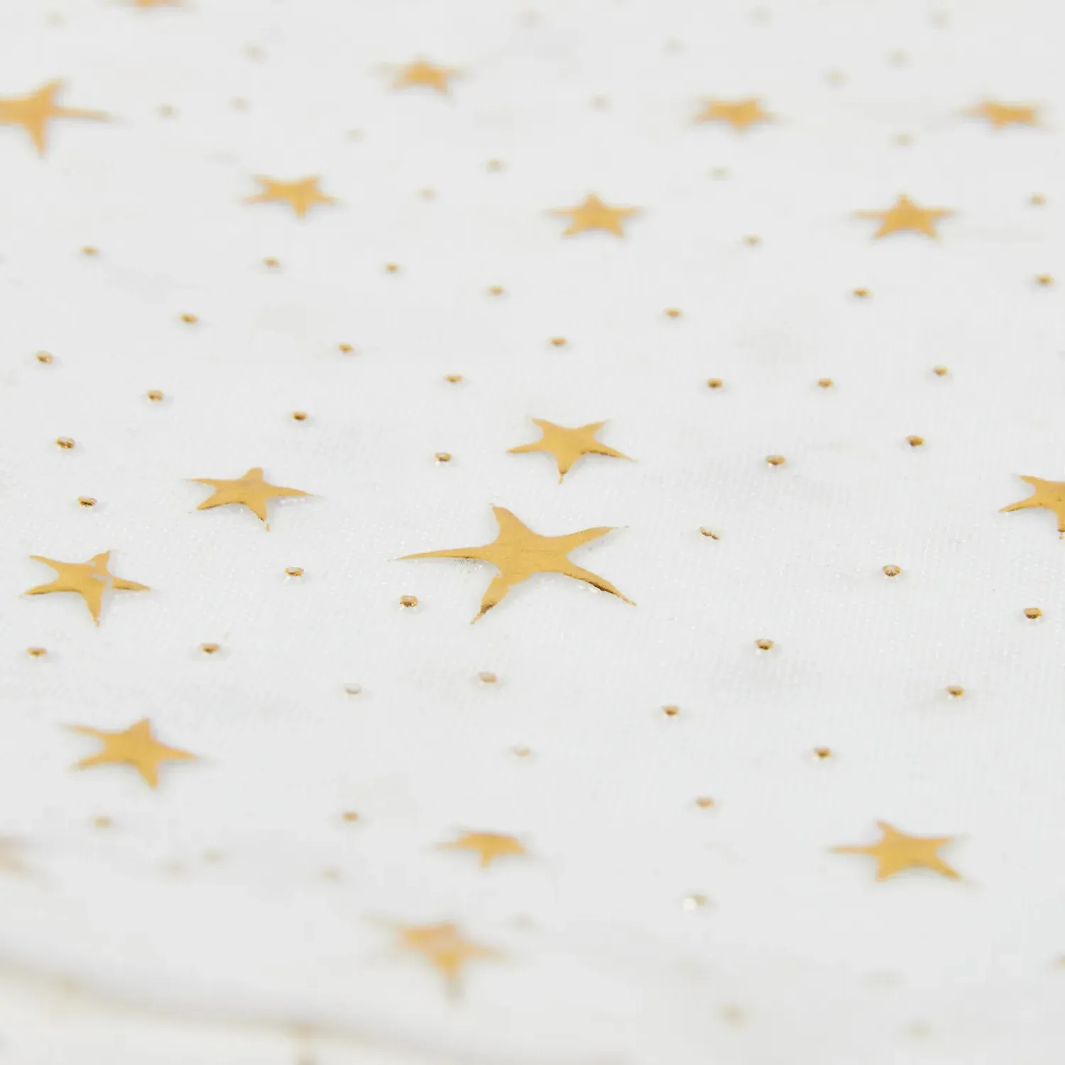 Gold Stars Tablecloth - White