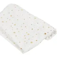 Gold Stars Tablecloth - White