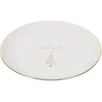 Golden Christmas Tree Side Plate - White