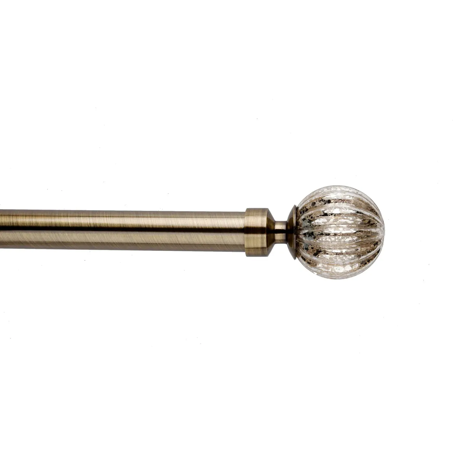Golden Crackle 120cm Curtain Pole - Brass image