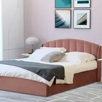 Grace King Size Ottoman Bed with Storage - Pink, Velvet