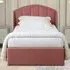 Grace Single Ottoman Bed with Storage - Pink, Velvet