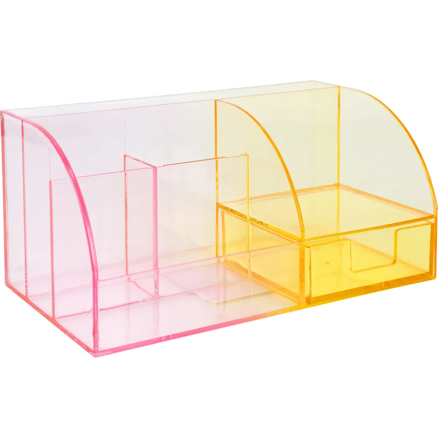 Gradient Desk Organiser with Lids - Pink Yellow