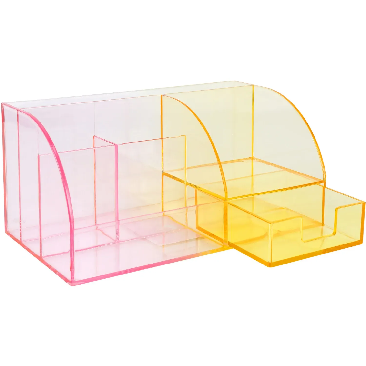 Gradient Desk Organiser with Lids - Pink Yellow