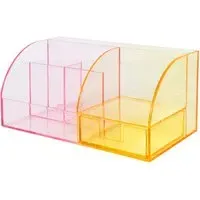 Gradient Desk Organiser with Lids - Pink Yellow