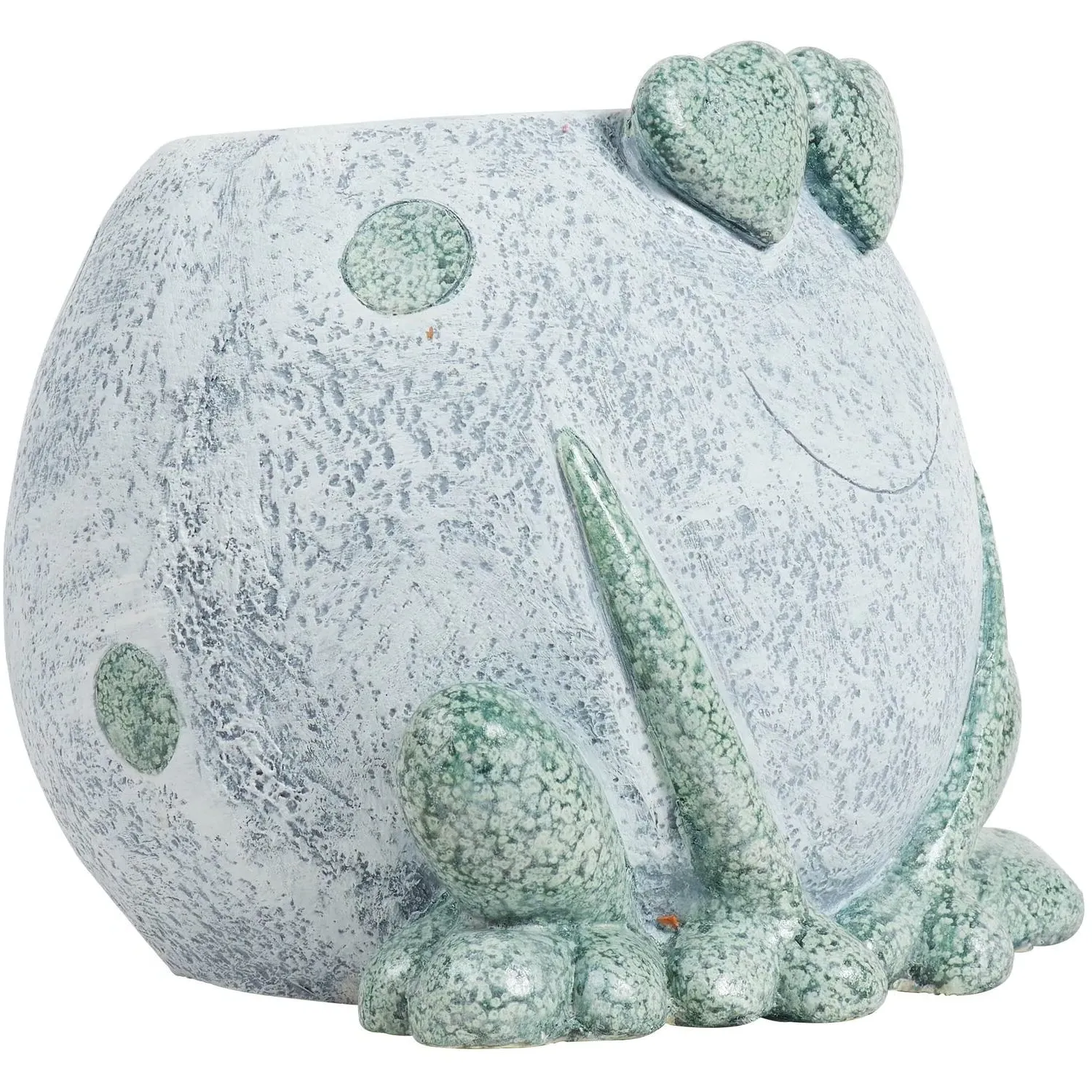 Green Frog Cement Indoor Plant Pot - Green