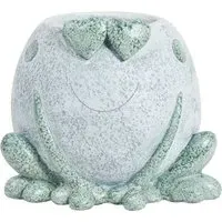 Green Frog Cement Indoor Plant Pot - Green