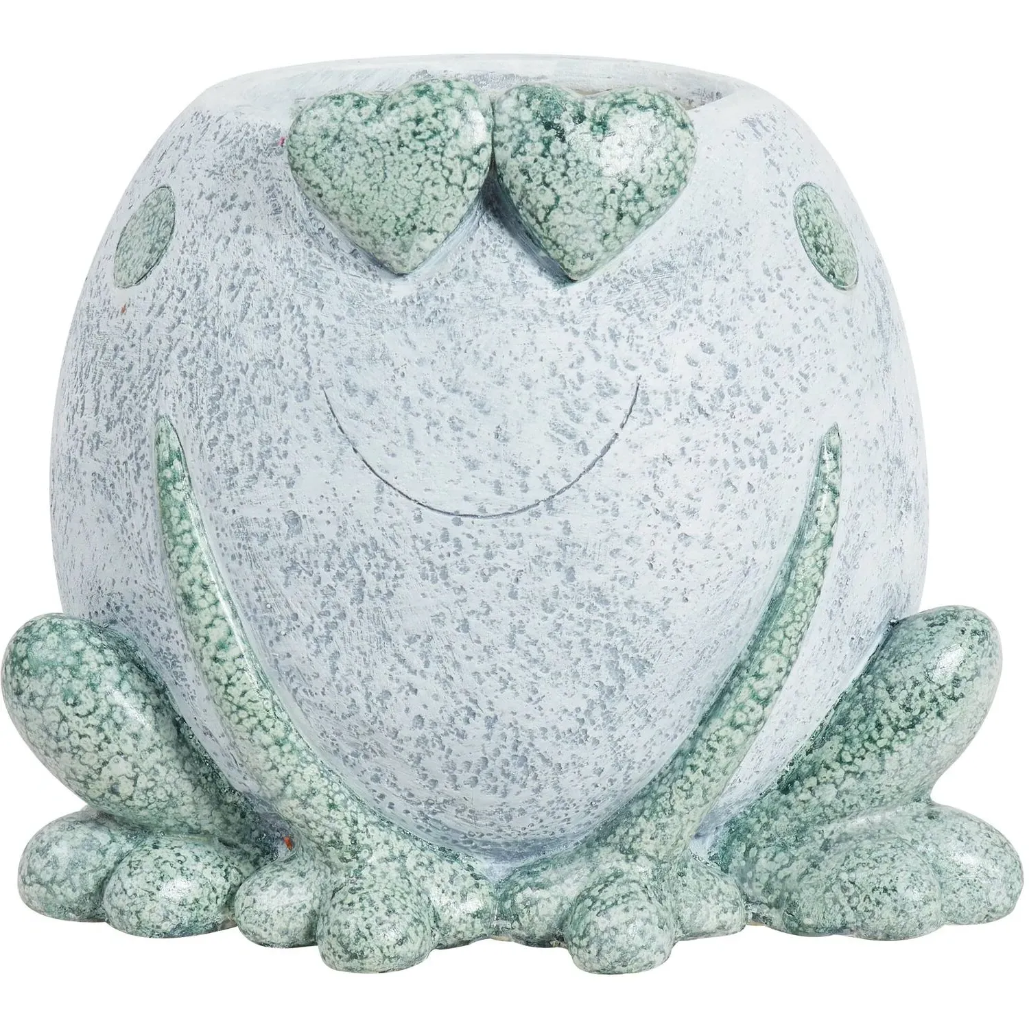 Green Frog Cement Indoor Plant Pot - Green image