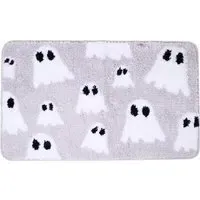 Grey Ghost Bath Mat - Grey and White